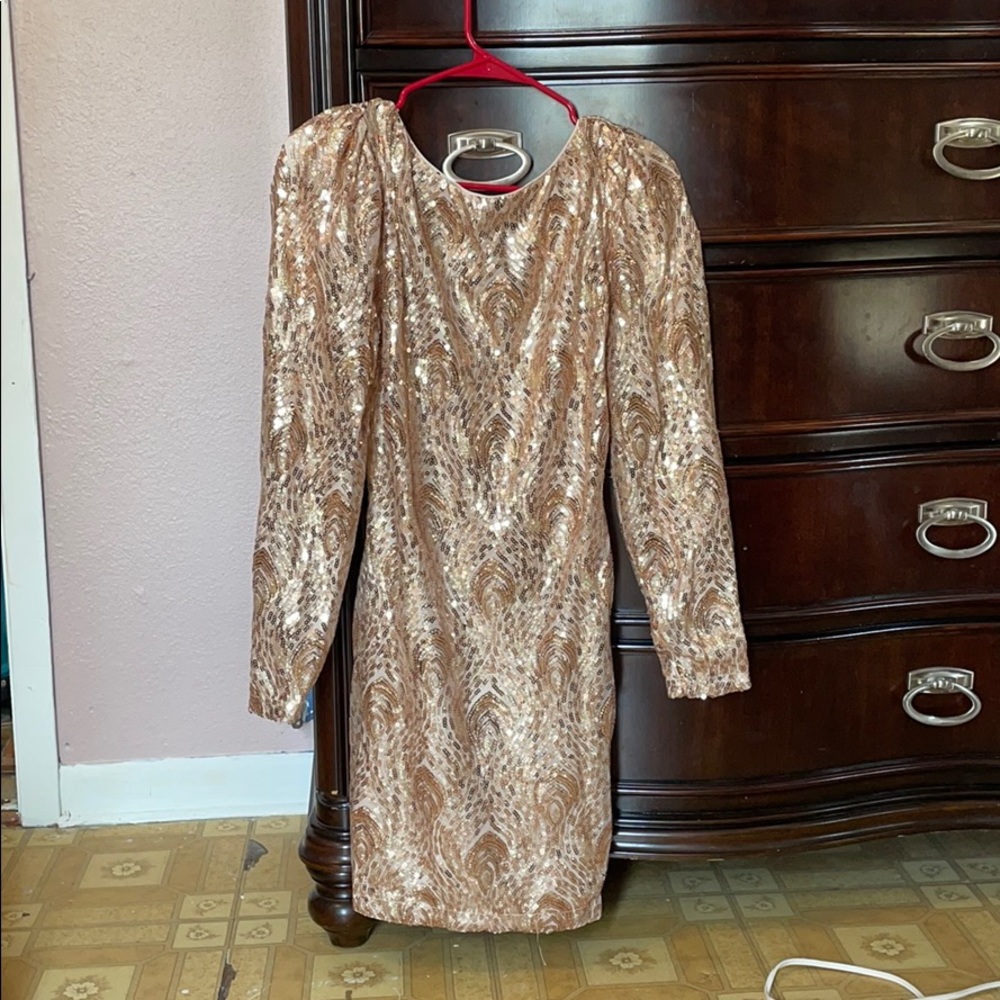 Gold sequin dress